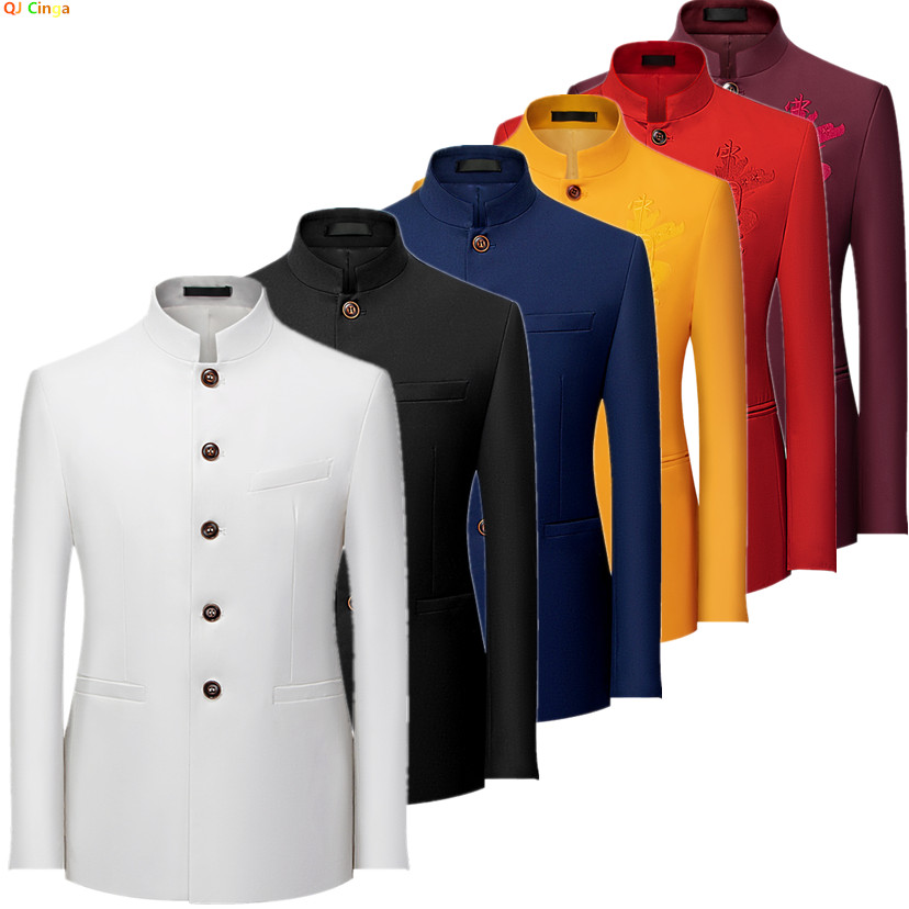 Formal Wear For Men Yellow - 2026 Men's Chinese Style Long Sleeve