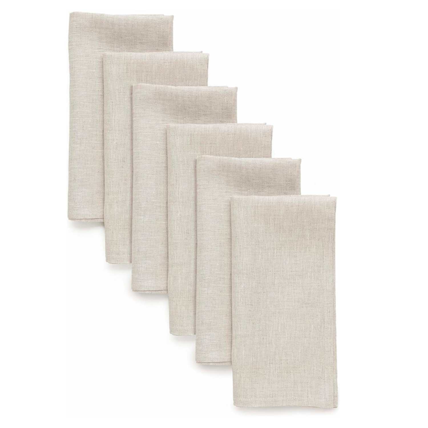 Monogrammed Handkerchief - 6 Pieces 100% Linen Dinner Napkin
