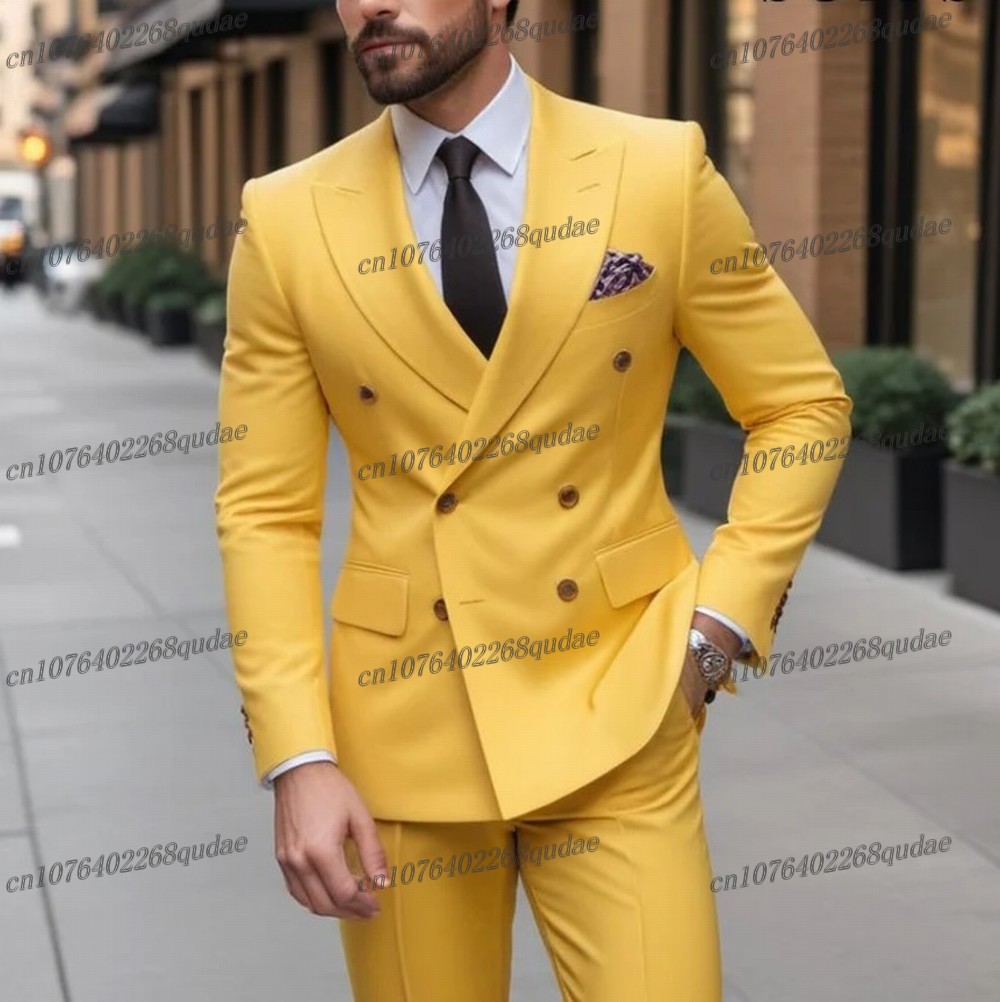 Formal Wear For Men Yellow - Yellow Formal Occasion Men Suit Wedding