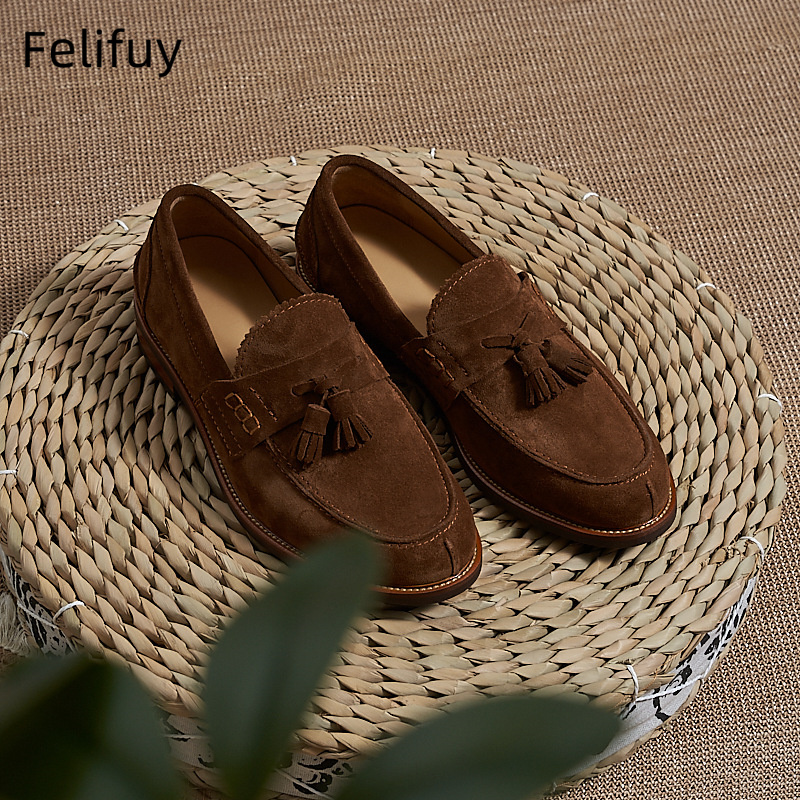 Men'S Formal Wear For A Wedding - New Brown Men Flat Loafers Cow