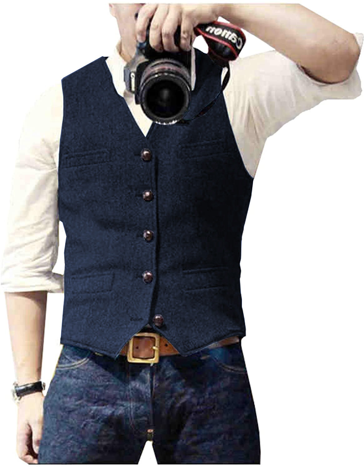 Men Formal Wear Vest - Men's Suit Vest V Neck Wool