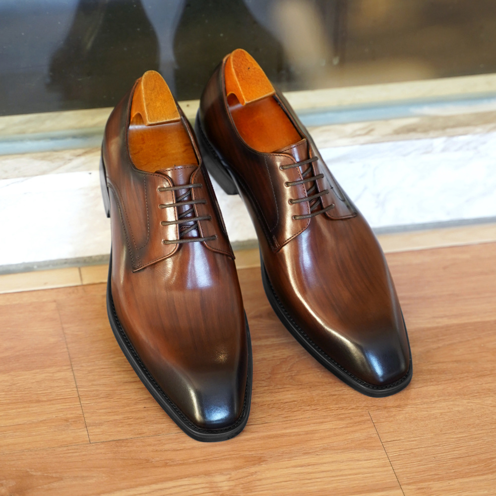 Men Formal Wear Office - Men's Business Casual Shoes Distressed Wood