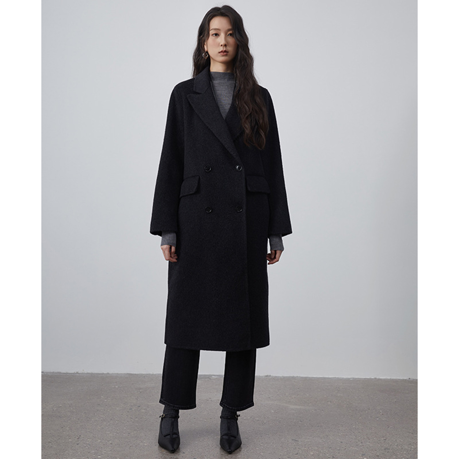 Wool Suit Jacket - Allingentle Women's Suit Long Blazer Woolen