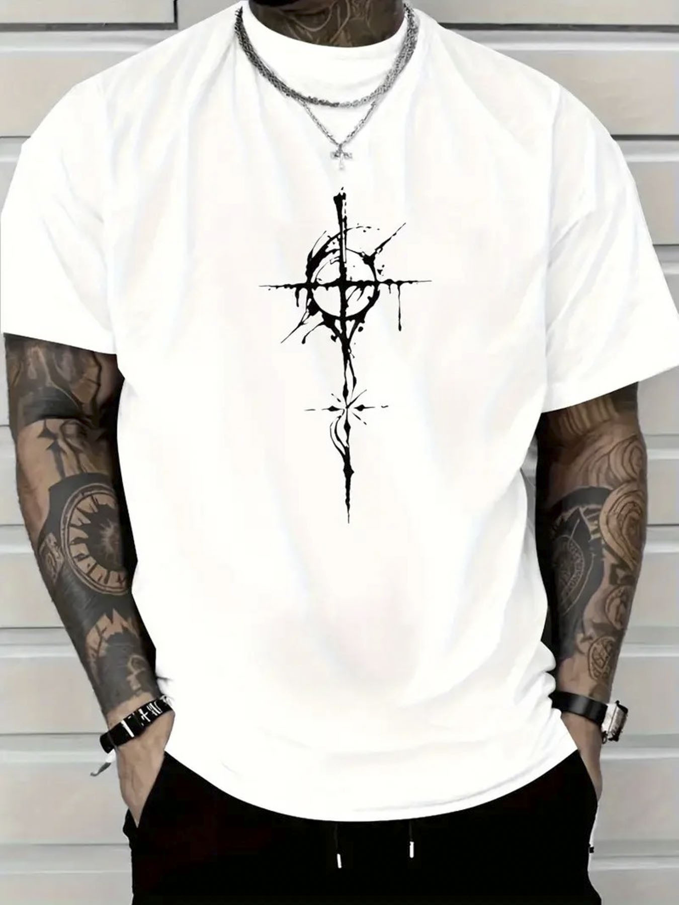 Tall Men Formal Wear - Men's Heavyweight T-Shirt - Loose-Fitting Crew