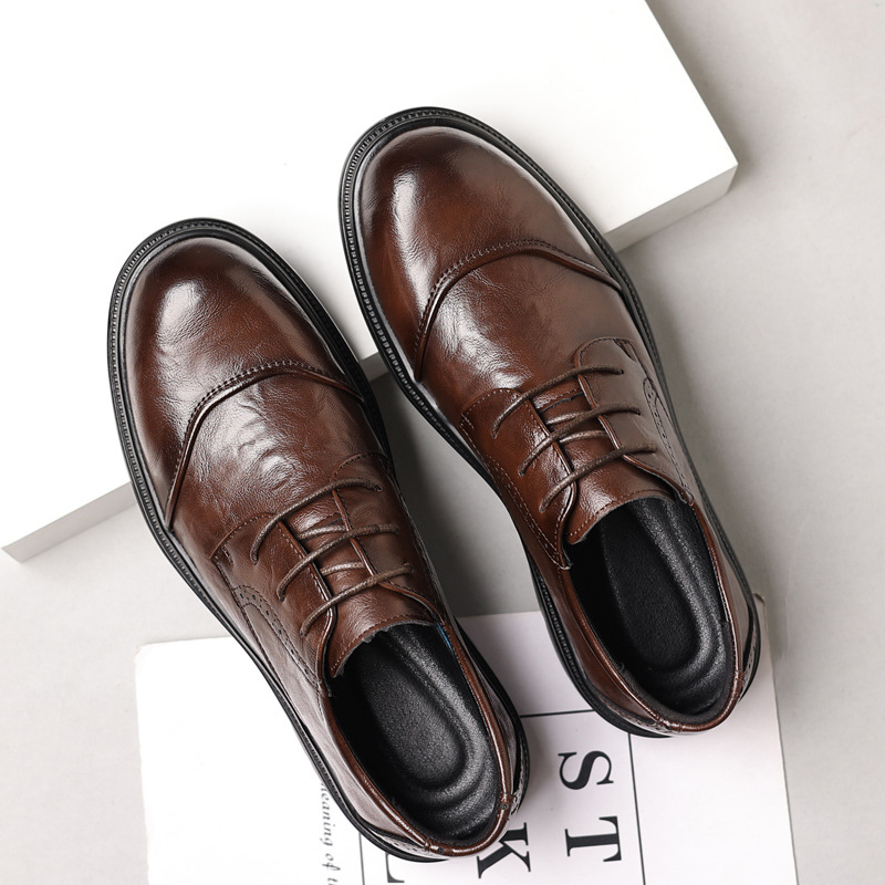 Men's leather shoes for casual - Men Formal Wear Office ulasan dan harga