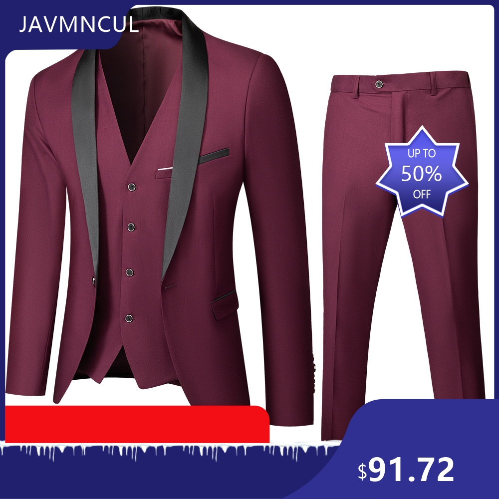 Men's Wedding 3 Piece Suit Set - Men'S Formal Wear For Graduation ulasan dan harga