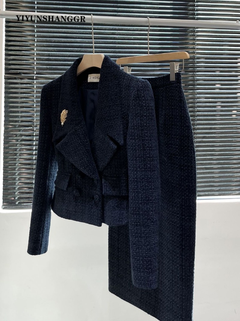 New Autumn Winter Tweed Women' - Wool Suit Jacket ulasan dan harga