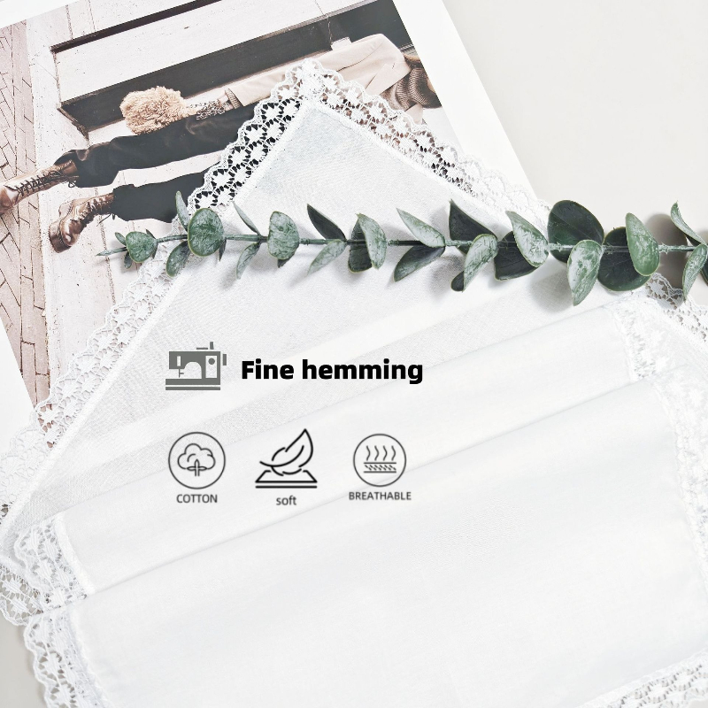 6Pcs/set Solid White Handkerch - Monogrammed Handkerchief ulasan dan harga