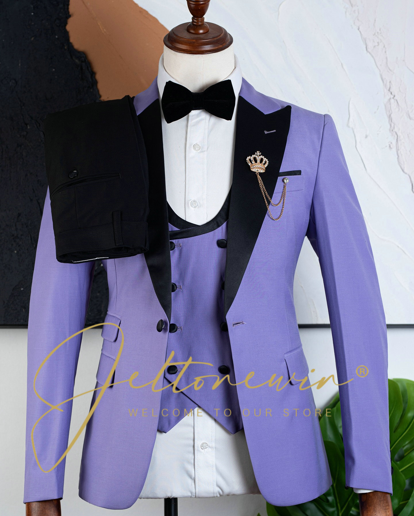 Men's Purple Three Piece Tuxed - Men'S Formal Evening Wear ulasan dan harga