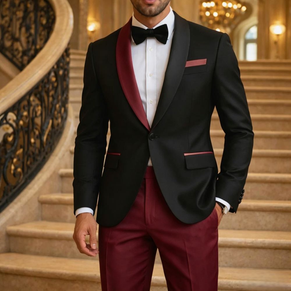 Formal Suits for Men Contrast  - Men'S Formal Evening Wear ulasan dan harga