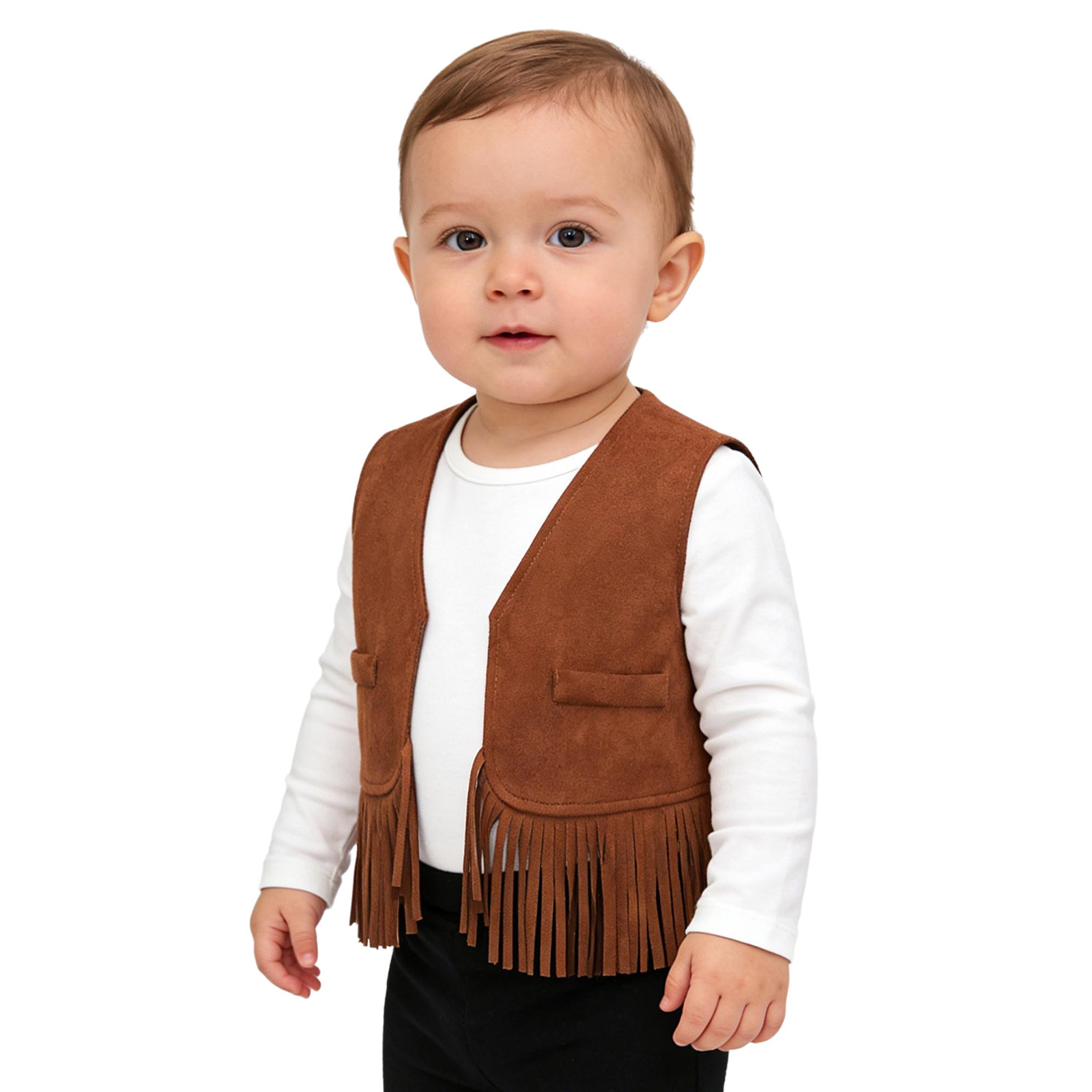 Boys Girls Cowboy Suede Vest O - Men Formal Wear Vest ulasan dan harga