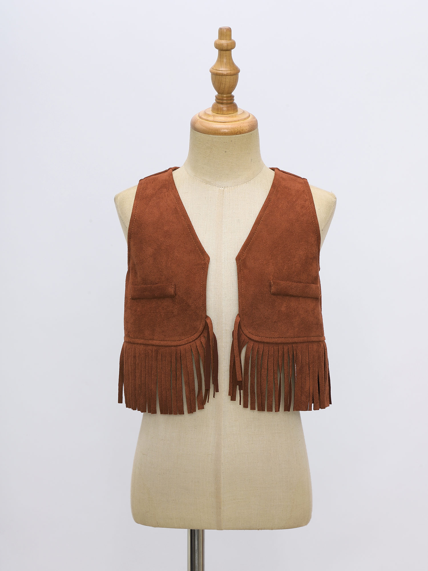 Boys Girls Cowboy Suede Vest O - Men Formal Wear Vest ulasan dan harga