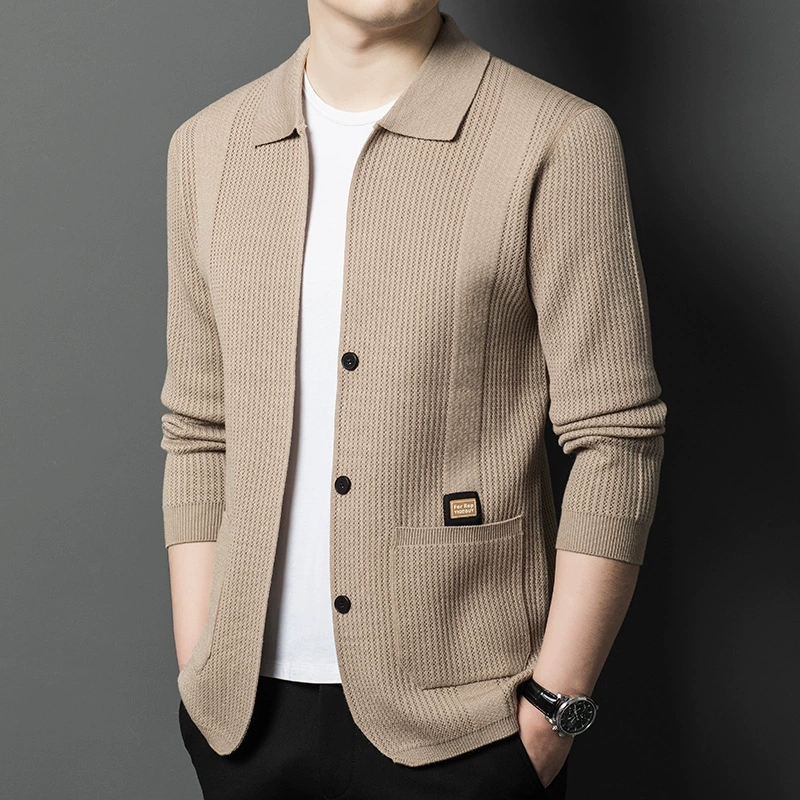 High-Quality Men's Knitted Car - Men Formal Wear Coat ulasan dan harga
