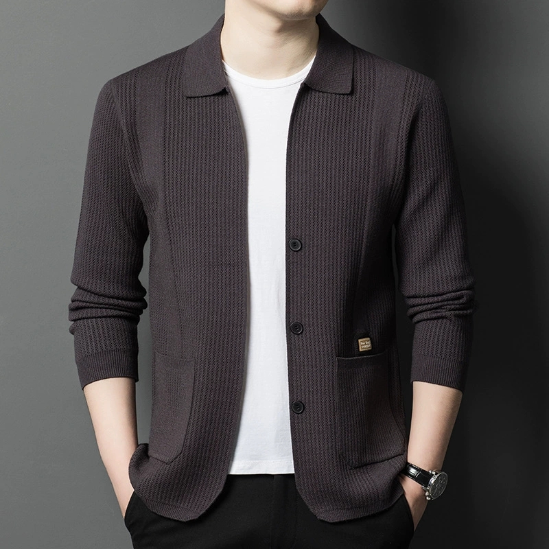 High-Quality Men's Knitted Car - Men Formal Wear Coat ulasan dan harga