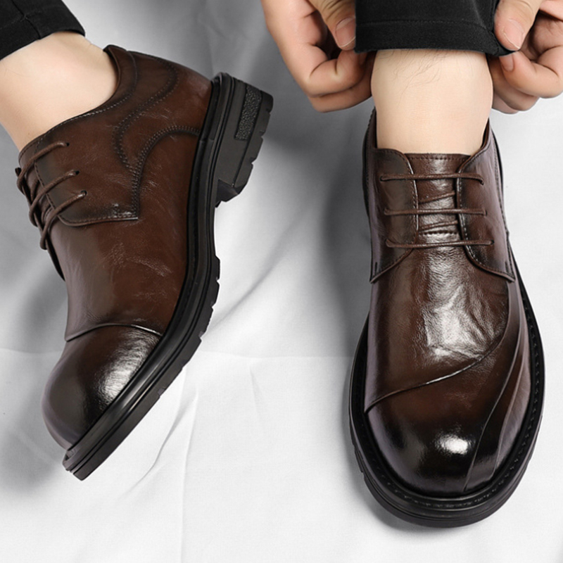 Brown Burnished Genuine Leathe - Men'S Formal Wear For A Wedding ulasan dan harga