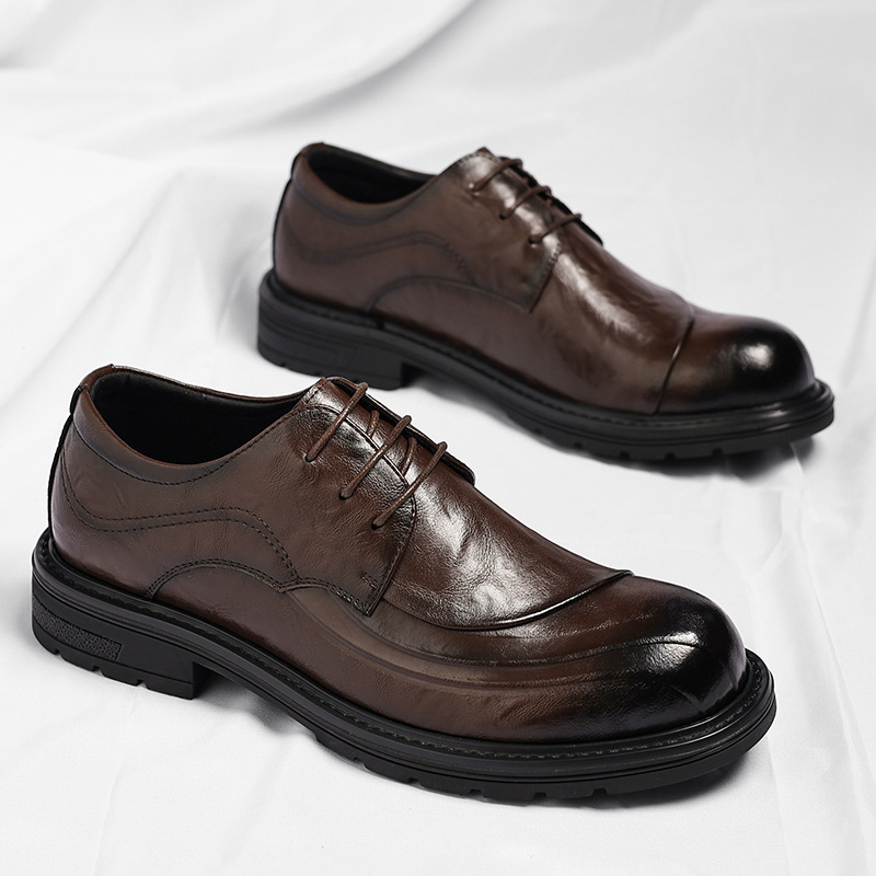Brown Burnished Genuine Leathe - Men'S Formal Wear For A Wedding ulasan dan harga