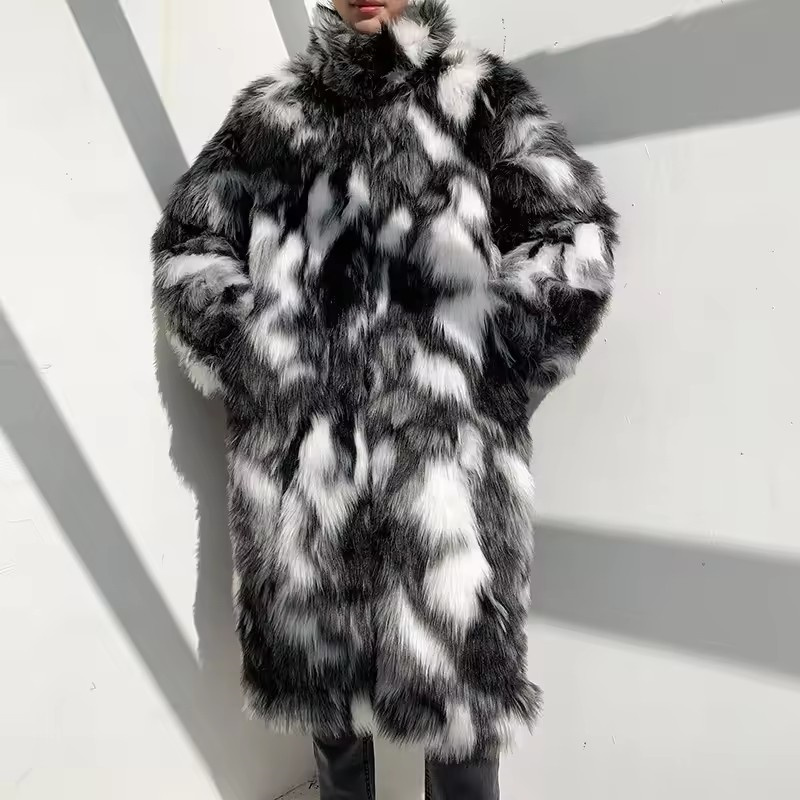 Winter Hip Hop Long Faux Fur C - Men Formal Wear Coat ulasan dan harga