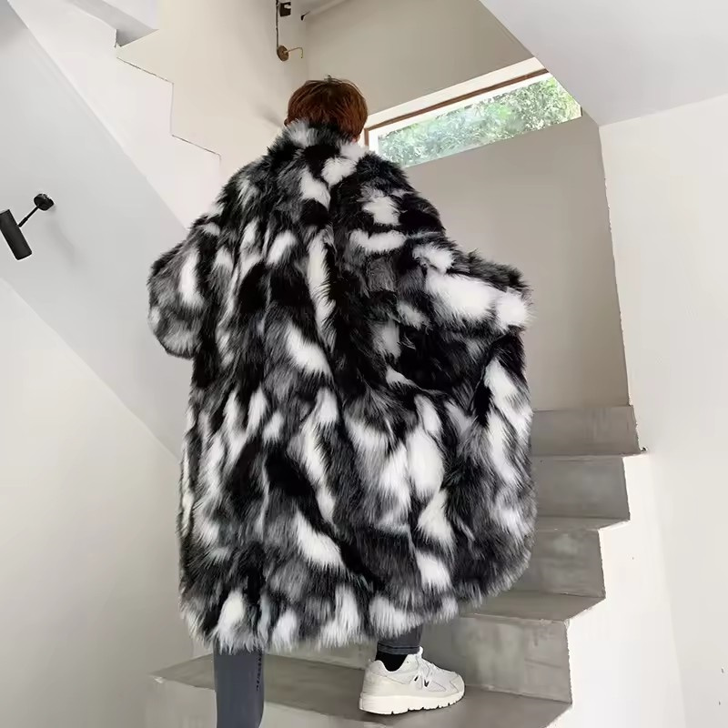 Winter Hip Hop Long Faux Fur C - Men Formal Wear Coat ulasan dan harga