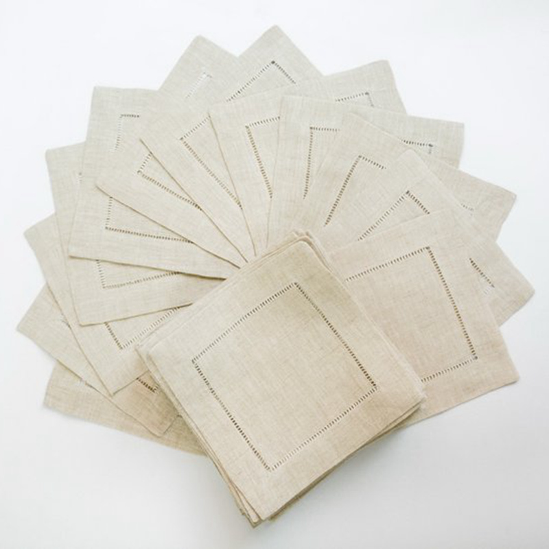 12 Pieces Cocktail Napkin Whit - Monogrammed Handkerchief ulasan dan harga