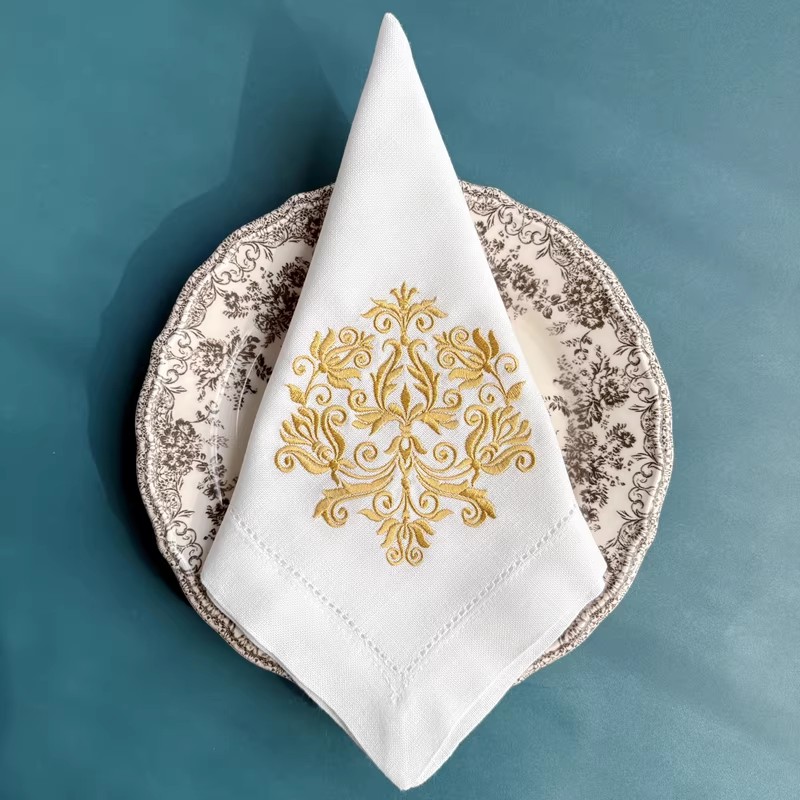 Handmade Embroidered Floral Na - Monogrammed Handkerchief ulasan dan harga