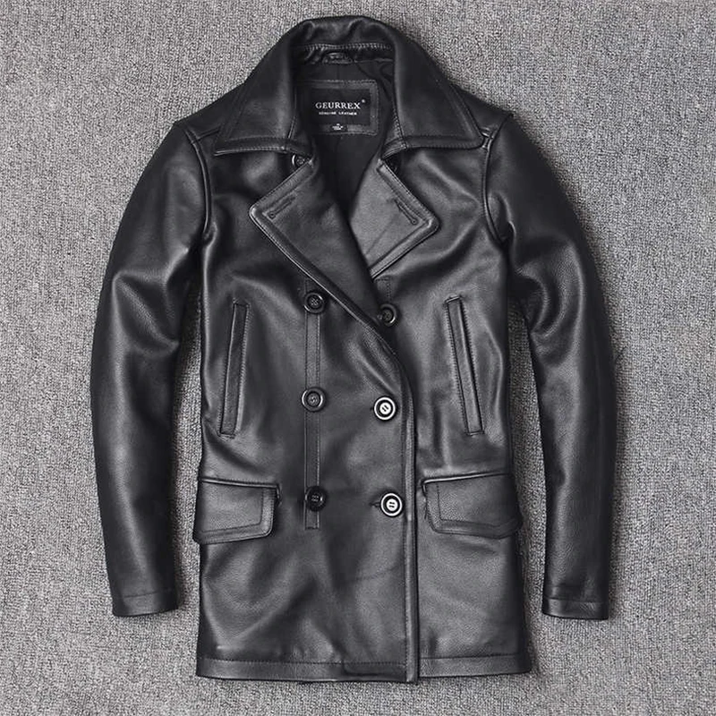Genuine Leather Jacket Men's T - Men Formal Wear Coat ulasan dan harga