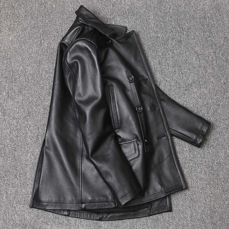 Genuine Leather Jacket Men's T - Men Formal Wear Coat ulasan dan harga