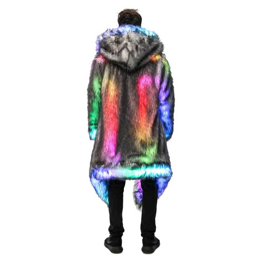 Faux Fur Coat Men Hooded Outer - Men Formal Wear Coat ulasan dan harga