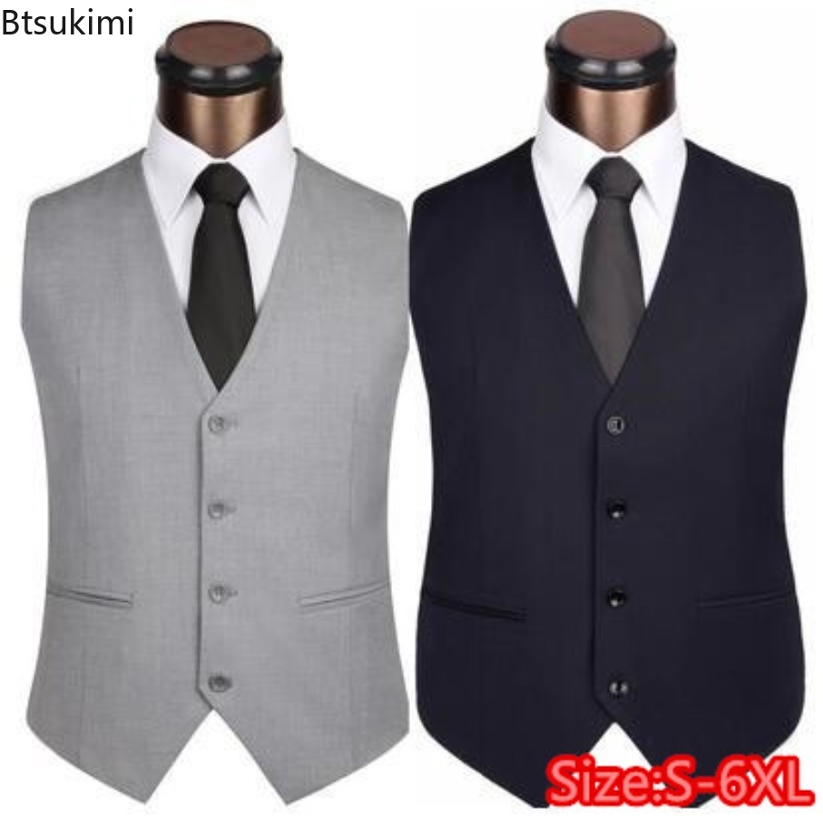 S-6XL Plus Size Men's Korean S - Men Formal Wear Vest ulasan dan harga