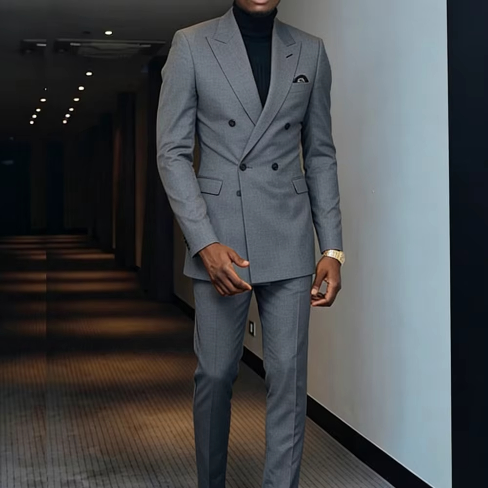 Brown Two-Piece Men's Suit wit - Men'S Formal Wear For Graduation ulasan dan harga