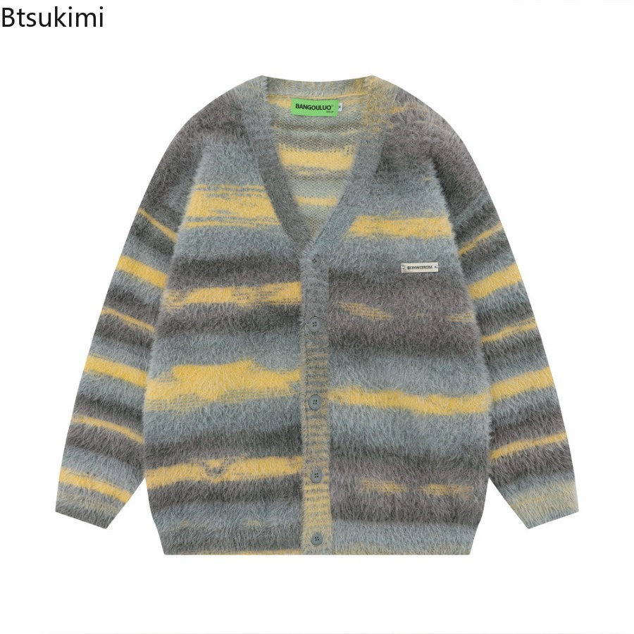 Men's Yellow Striped Thickened - Men Formal Wear Coat ulasan dan harga