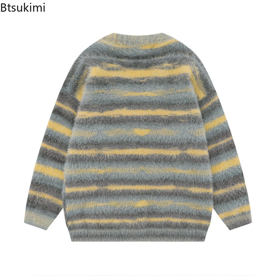 Men's Yellow Striped Thickened - Men Formal Wear Coat ulasan dan harga