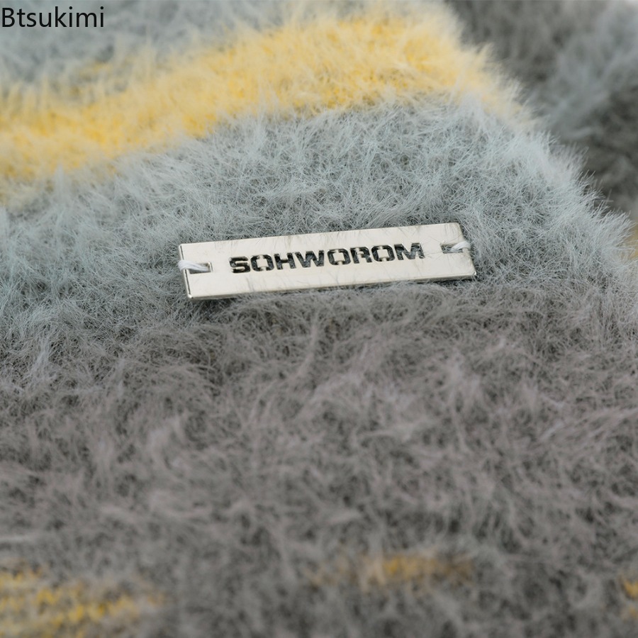 Men's Yellow Striped Thickened - Men Formal Wear Coat ulasan dan harga