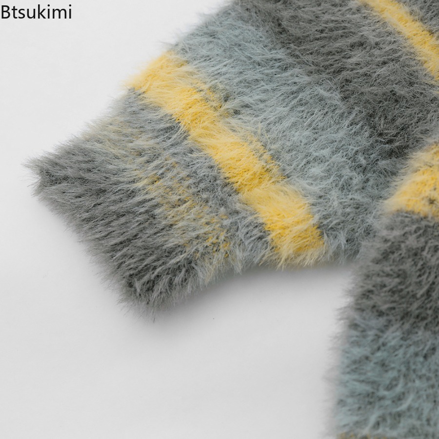 Men's Yellow Striped Thickened - Men Formal Wear Coat ulasan dan harga