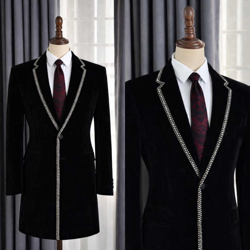 Stylish Rhinestone Lapel Men L - Men'S Formal Evening Wear ulasan dan harga