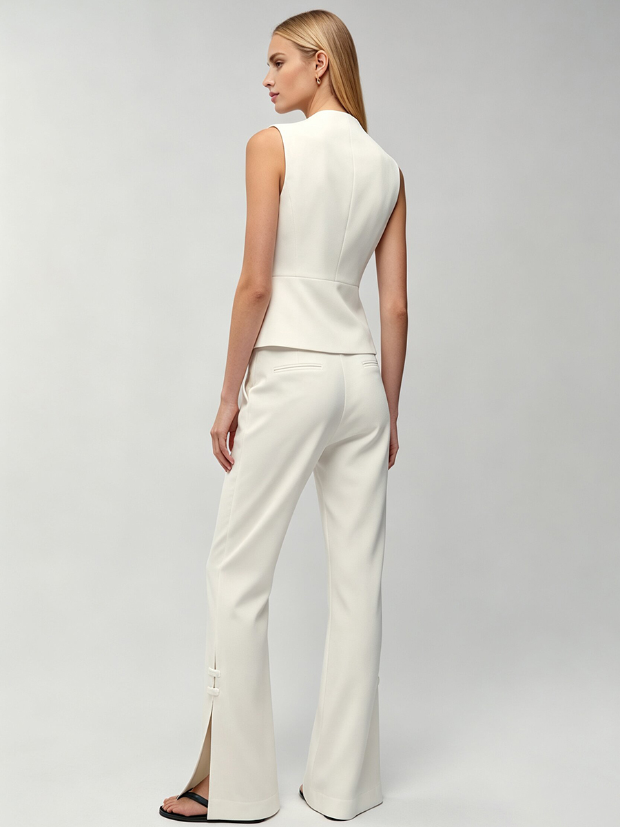 LIMO Women White Chinese Frog  - Men Formal Wear Set ulasan dan harga