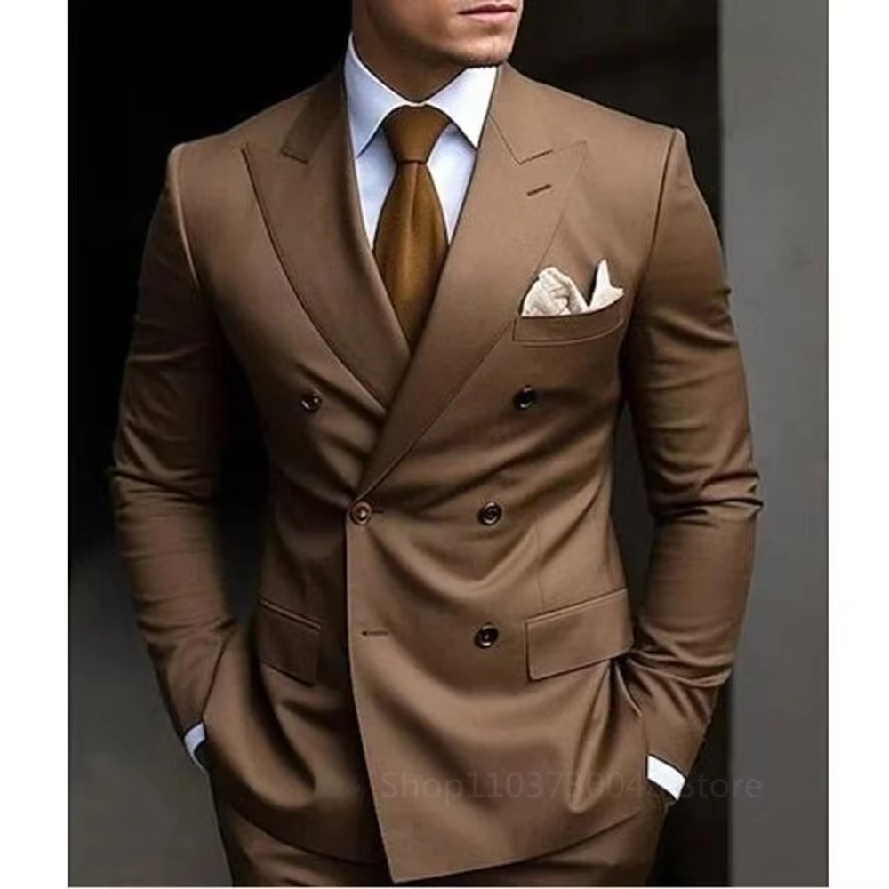 Two-Piece Brown Smoking for Da - Men'S Formal Wear For Graduation ulasan dan harga