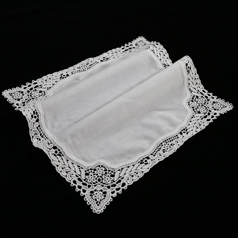 A009 White 100% cotton 10 Piec - Monogrammed Handkerchief ulasan dan harga